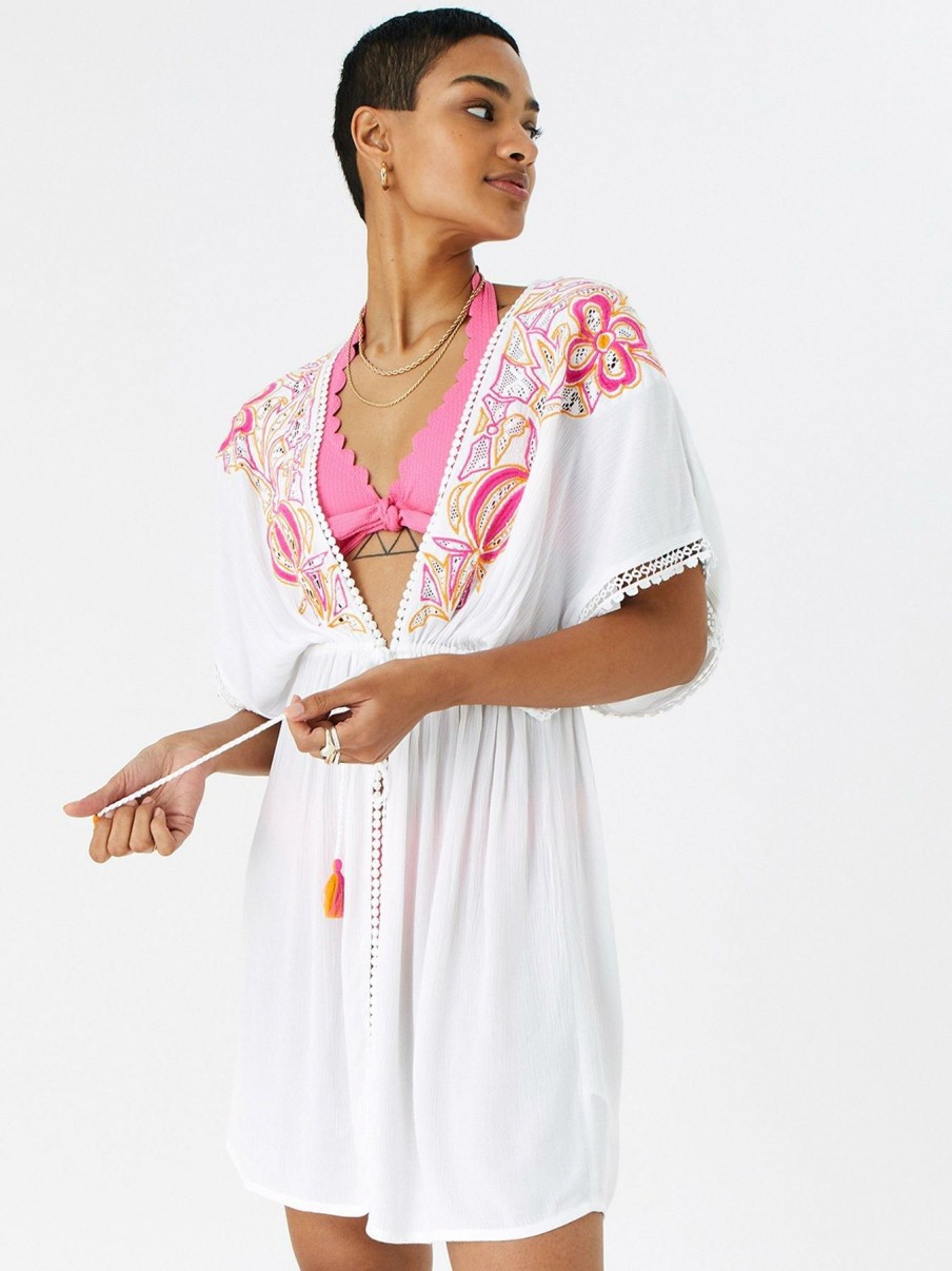 Clothing * | Accessorize Special Style Bright Embroidered Kimono Multi