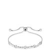 Accessories * | Simply Online Discount Cubic Zirconia Heart Toggle Bracelet Silver