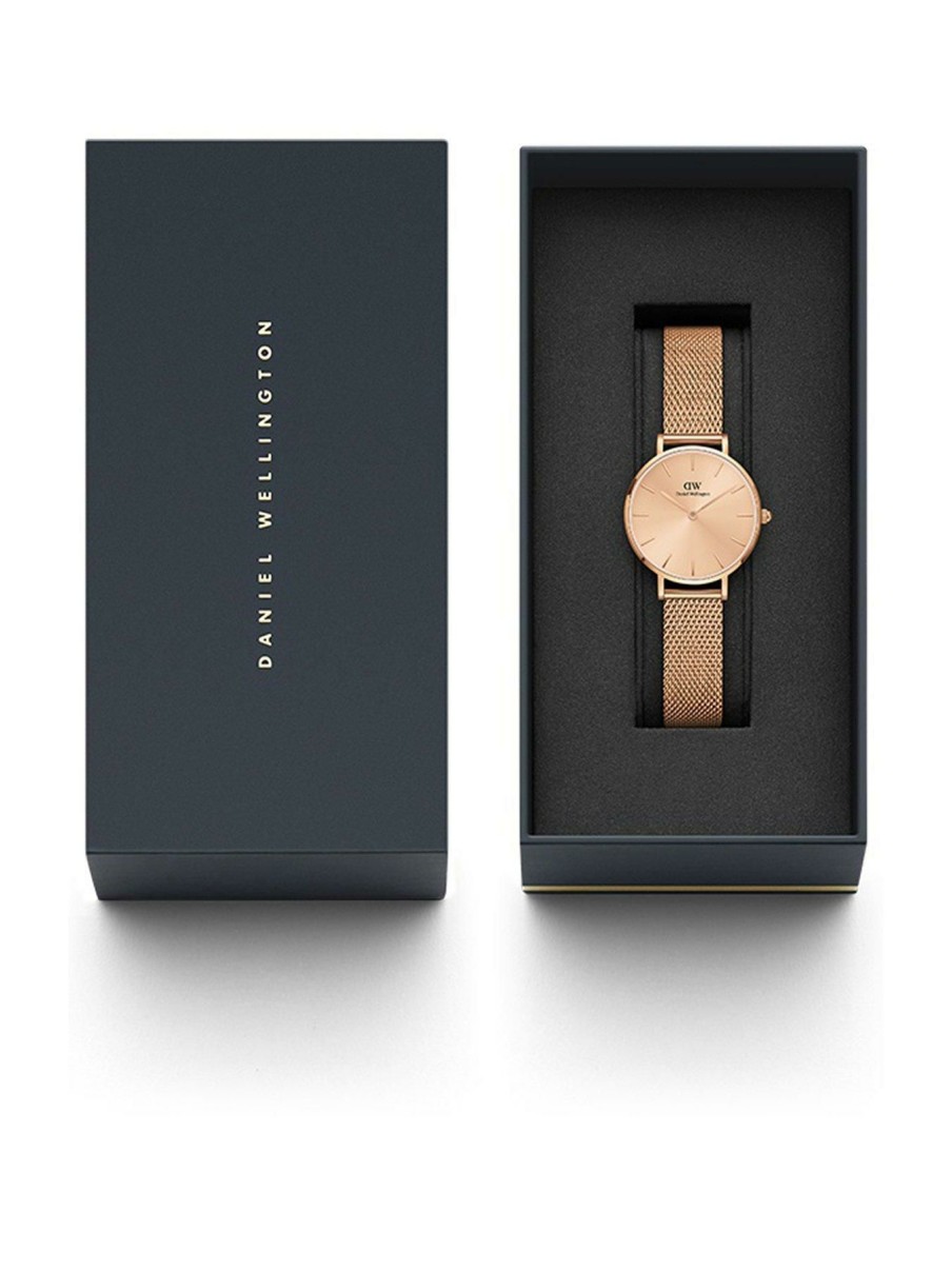 Accessories * | Daniel Wellington Discount Sale Petite Unitone Rose Pvd Round Dial Rose Pvd Case & Mesh Bracelet Gold