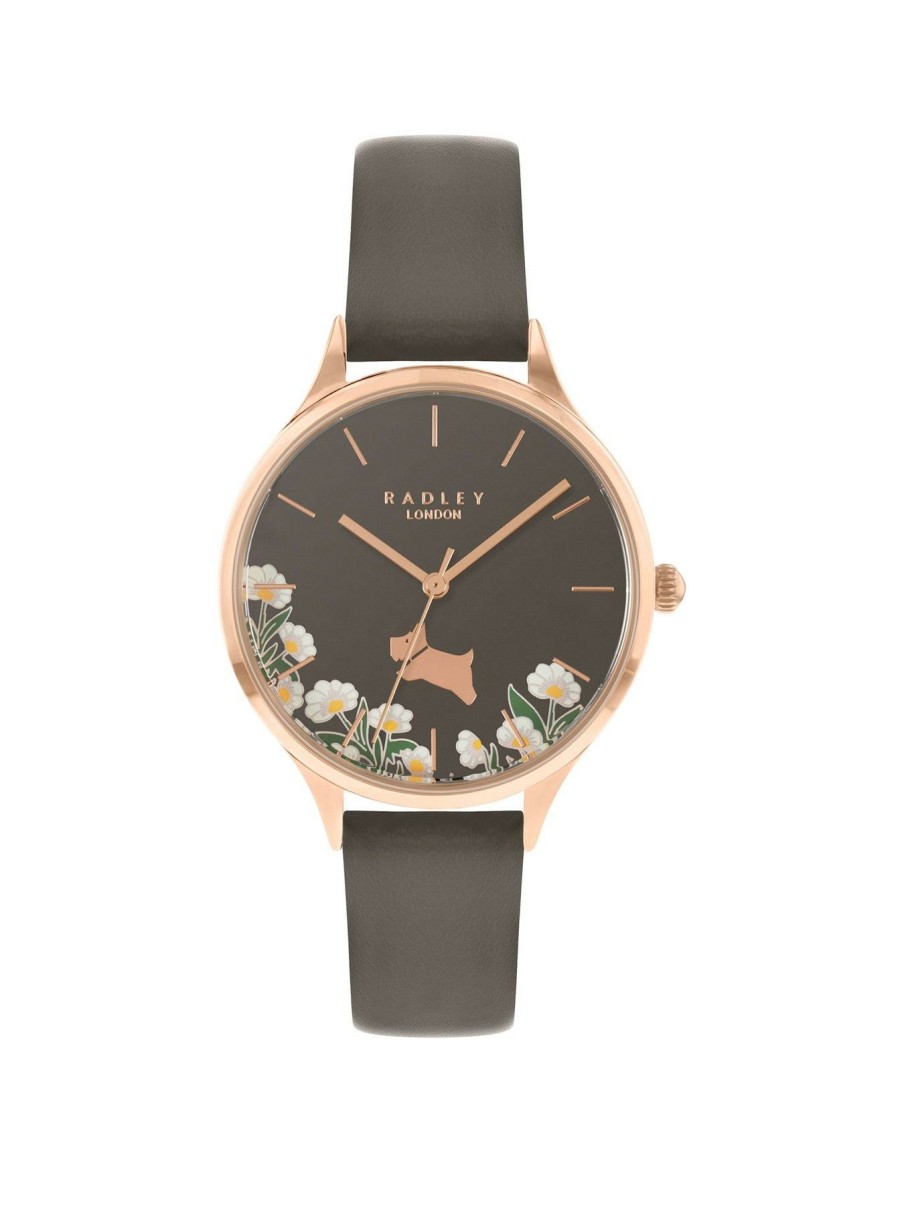 Accessories * | Radley Discount Sale Ladies Case With Floral Dial Thunder Strap Watch Ry21276 Rose Gold