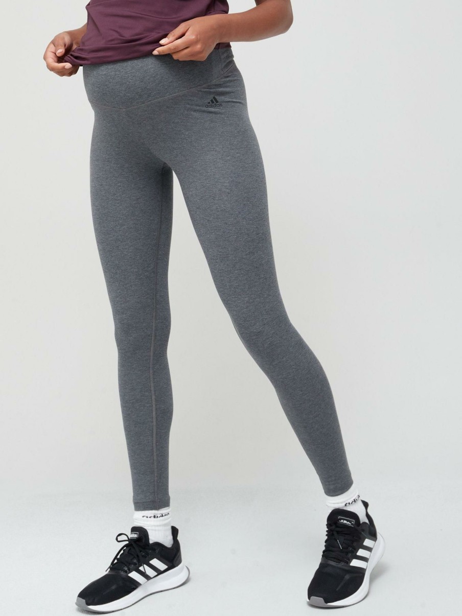 Clothing * | Adidas Unique Essentials Maternity Leggings Dark Grey Heather