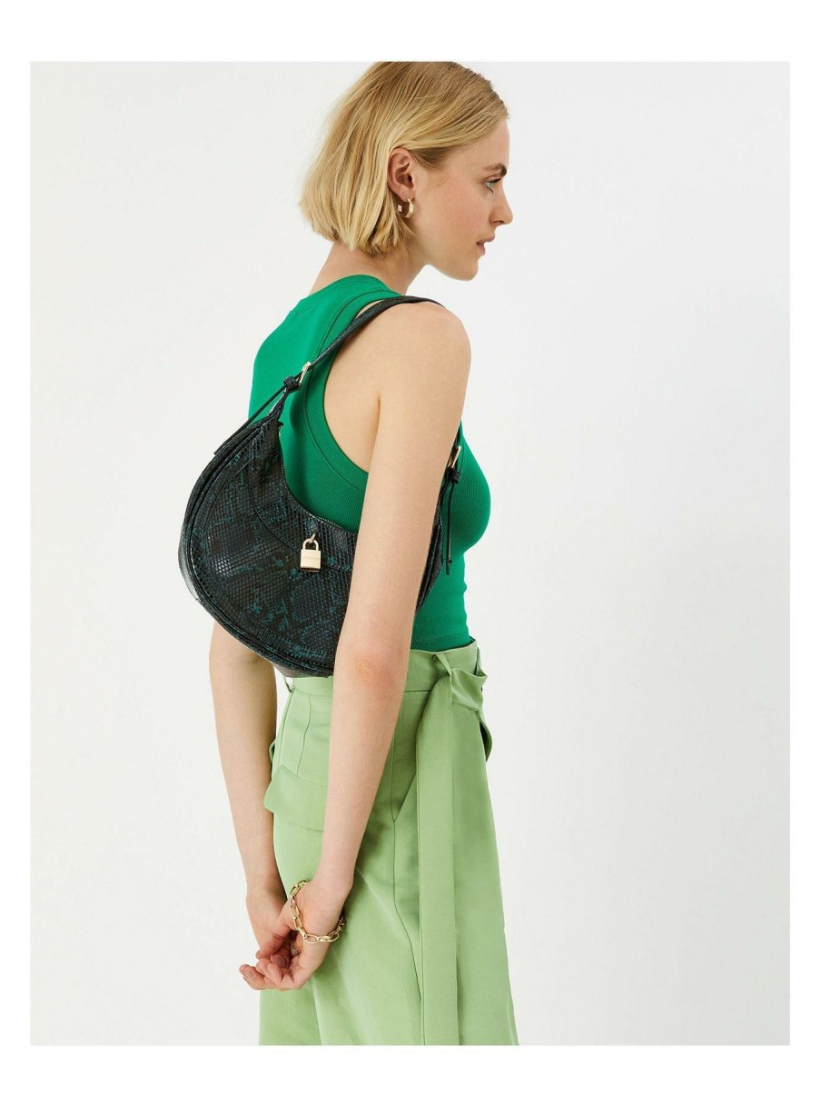 Accessories * | Accessorize Discount Snake Padlock Shoulder Bag Green