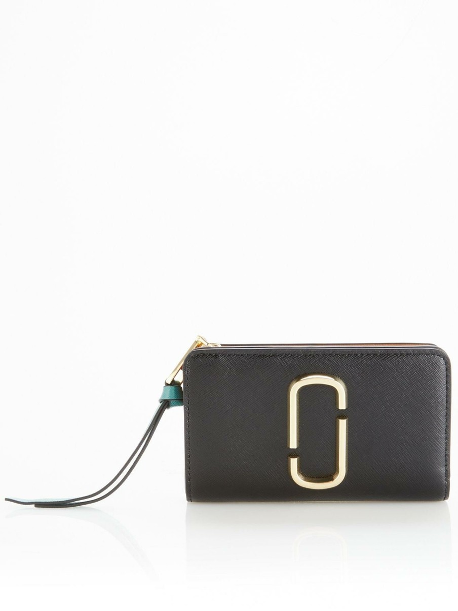 Accessories * | Marc Jacobs Best Choice The Snapshot Compact Wallet Black/White