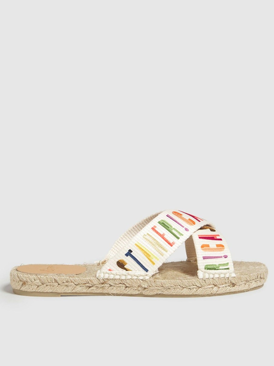 Shoes * | Castaner Cheaper Palmita Logo Espadrille Slider Multi