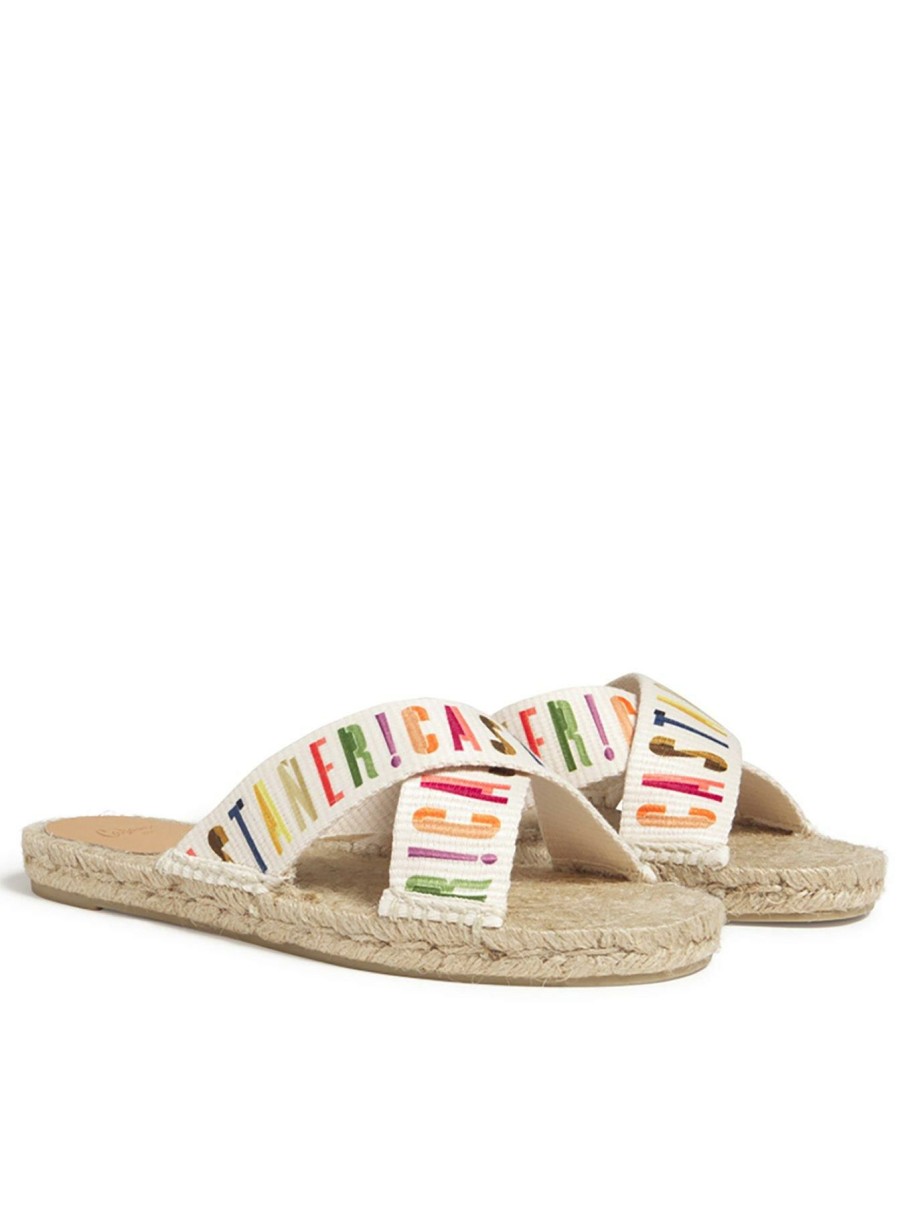 Shoes * | Castaner Cheaper Palmita Logo Espadrille Slider Multi