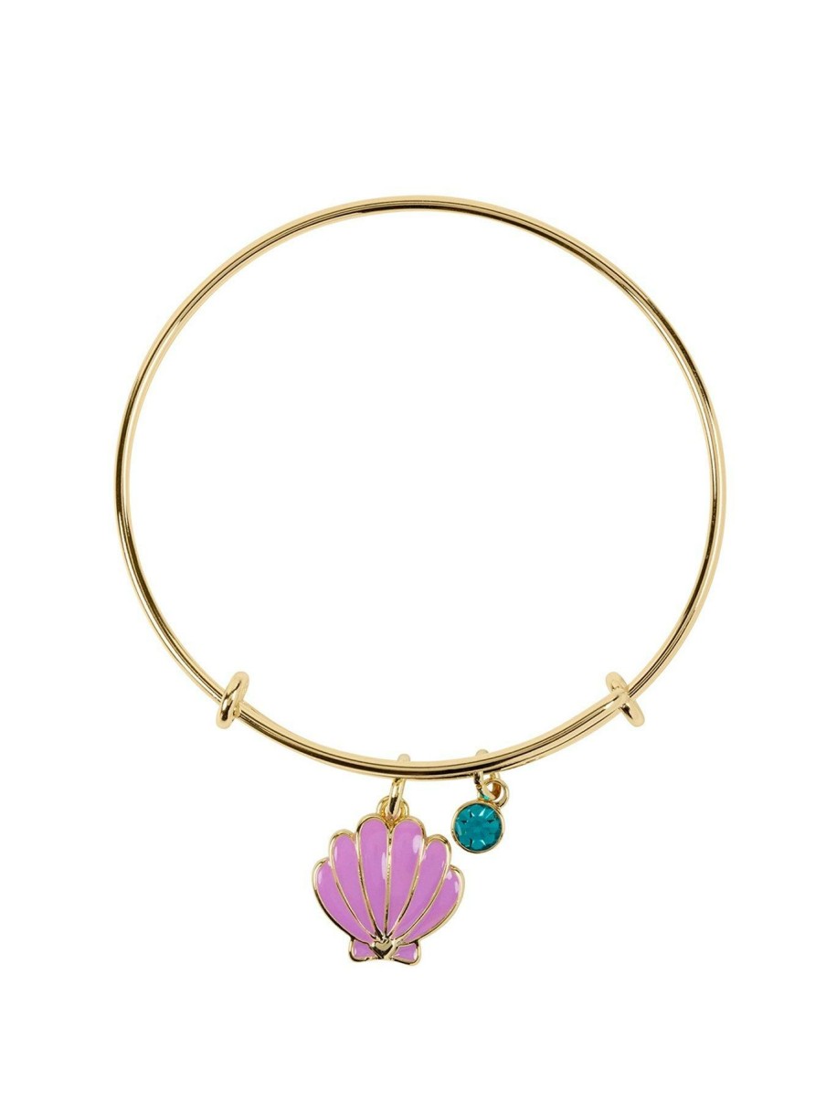 Accessories * | Disney Unique Princess The Little Mermaid Coloured Shell Charm Bracelet Gold