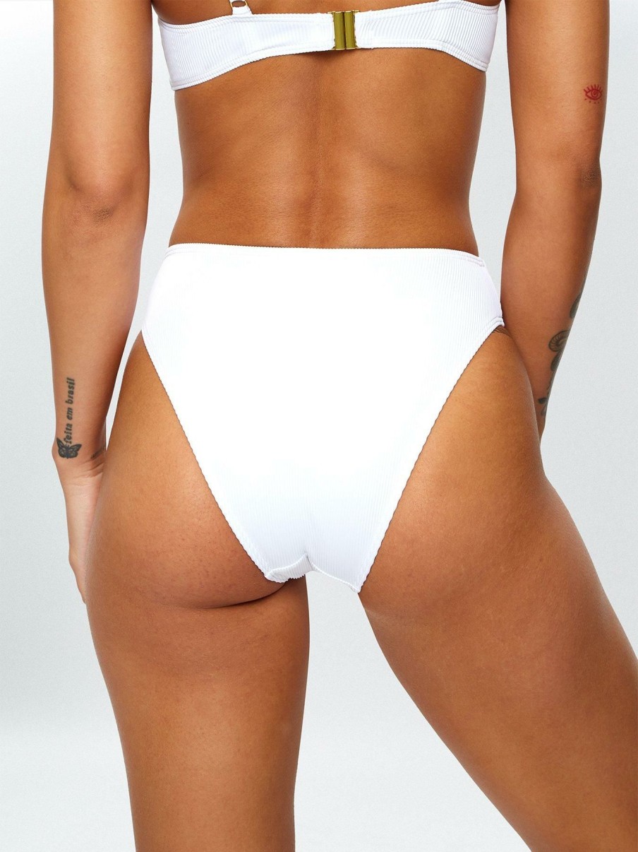 Clothing * | Ann Summers Opening Sales Swim Riviera High Waisted Bikini Bottom White