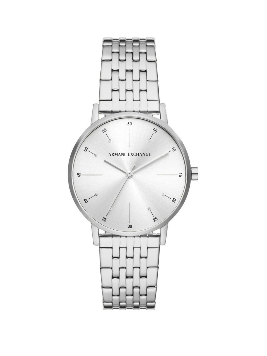 Accessories * | Armani Exchange Opening Sales Ladies Traditional Watch Stainless Steel Silver