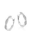 Accessories * | Beaverbrooks Limited Edition Silver Cubic Zirconia Twist Hoop Earrings One Colour