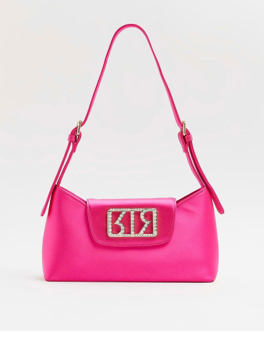 Accessories * | River Island Discount Satin Clean Shoulder Bag Pink