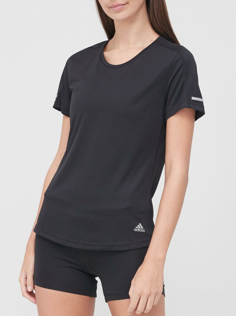 Clothing * | Adidas Discount Aktiv Response Running Womens T-Shirt Black