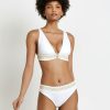 Clothing * | River Island Fashionable Embroidered Bikini Bottoms White