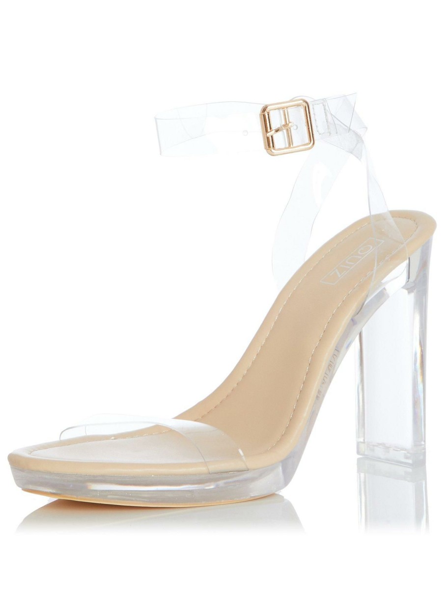 Shoes * | Quiz Official Clear Thin Heeled Sandal