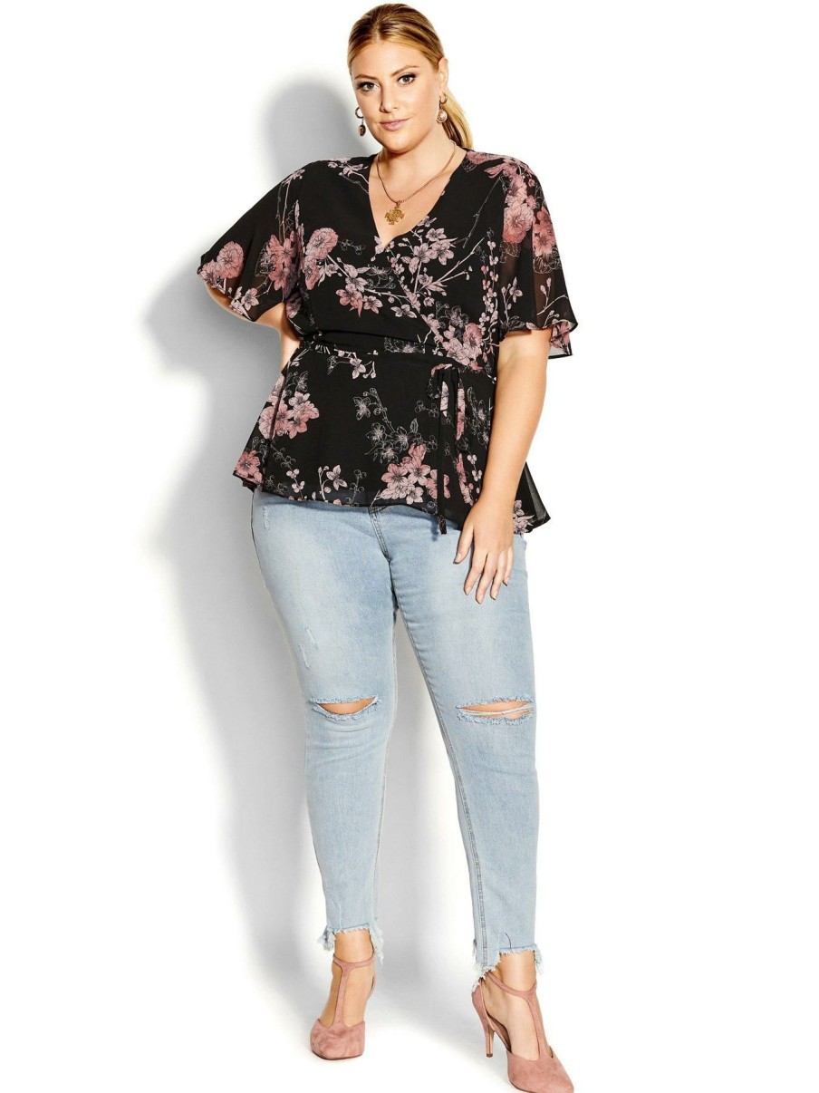 Clothing * | City Chic Unique Blossom Love Top