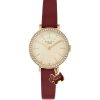 Accessories * | Radley Opening Sales Ladies Merlot Strap Stone Set Case With Charm Watch Ry21290 Gold