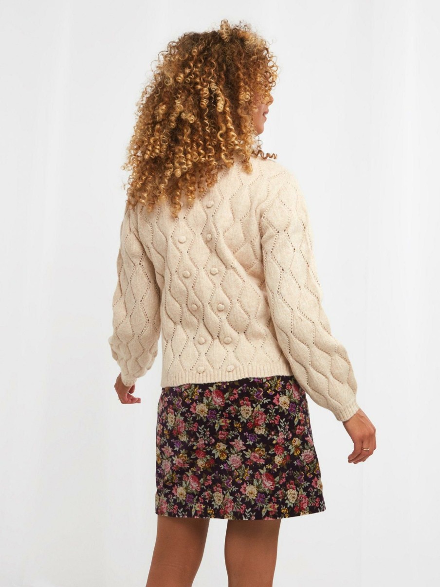 Clothing * | Joe Browns Online Discount Cute Cable Cardigan -Oatmeal