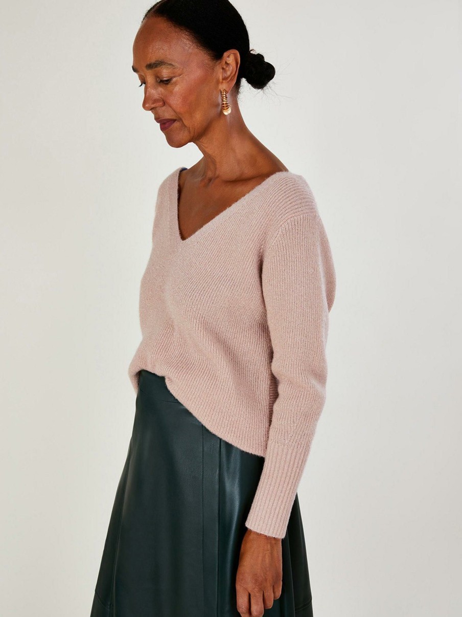 Clothing * | Monsoon Limited Edition Lurex V Back Twist Jumper