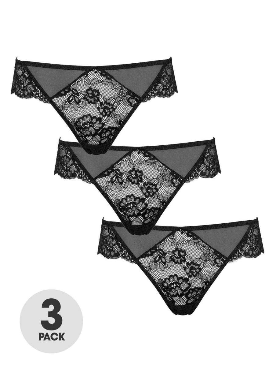 Clothing * | Ann Summers Cheaper Knickers Sexy Lace Planet 3 Pack Brazillian