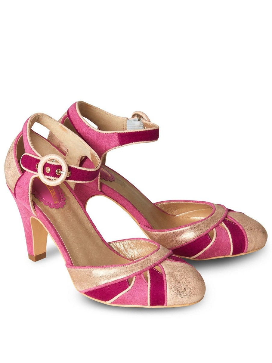 Shoes * | Joe Browns Exquisite Gifts Art Deco Cut Out Shoes -Pink Multi