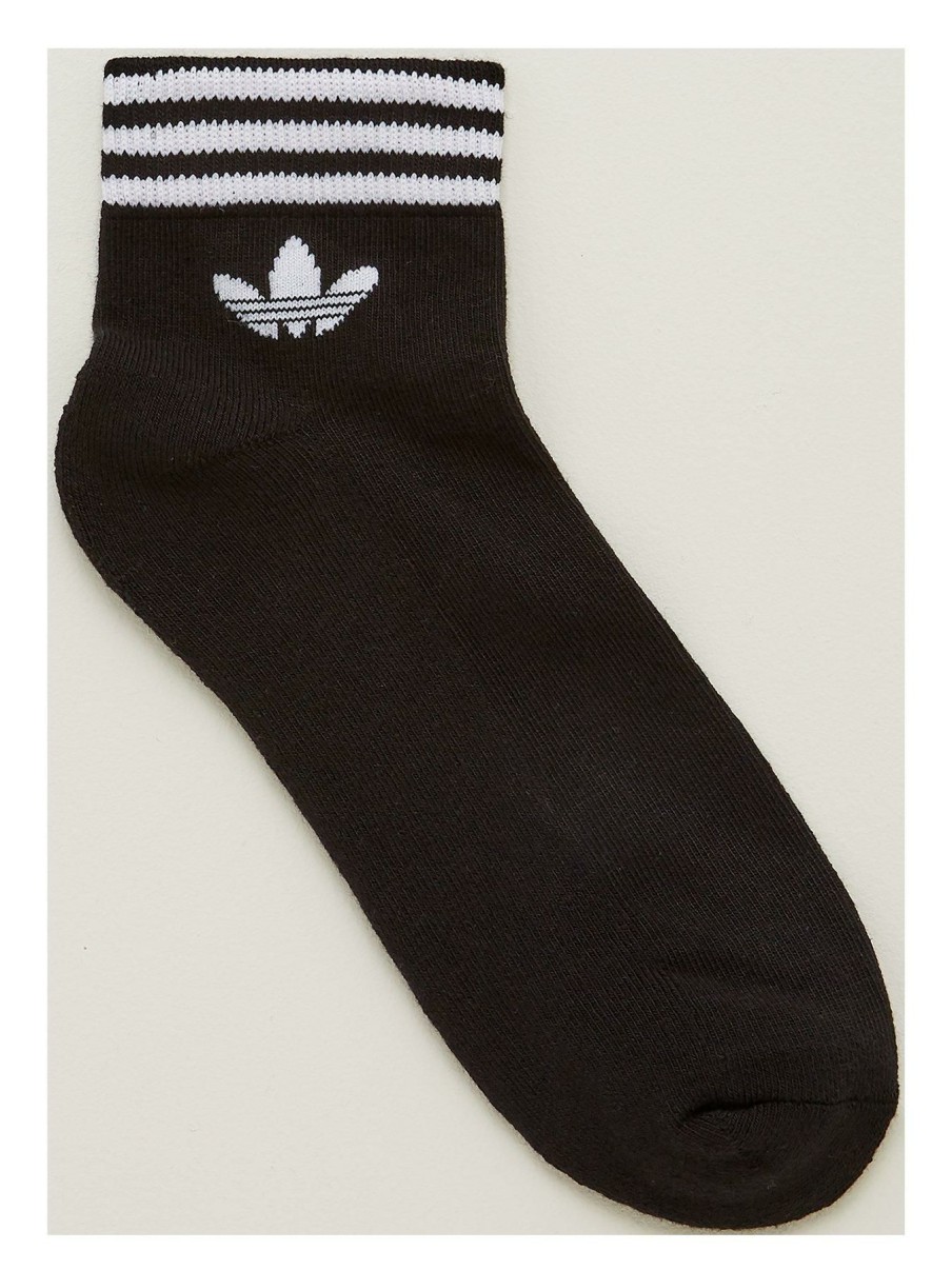 Accessories * | Adidas Originals Fashionable 3 Pack Trefoil Ankle Sock Black