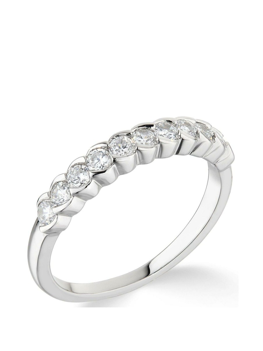 Accessories * | Love Diamond Online 9Ct White Gold 0.50Ct Diamond Eternity Ring