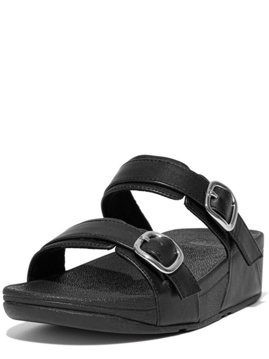 Shoes * | Fitflop Premium Lulu Adjustable Leather Slides