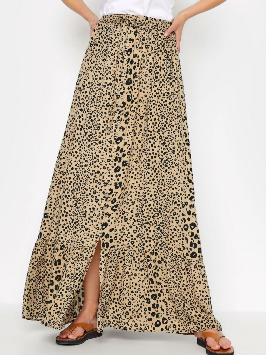 Clothing * | Long Tall Sally Discount Nat Animal Print Maxi Skirt