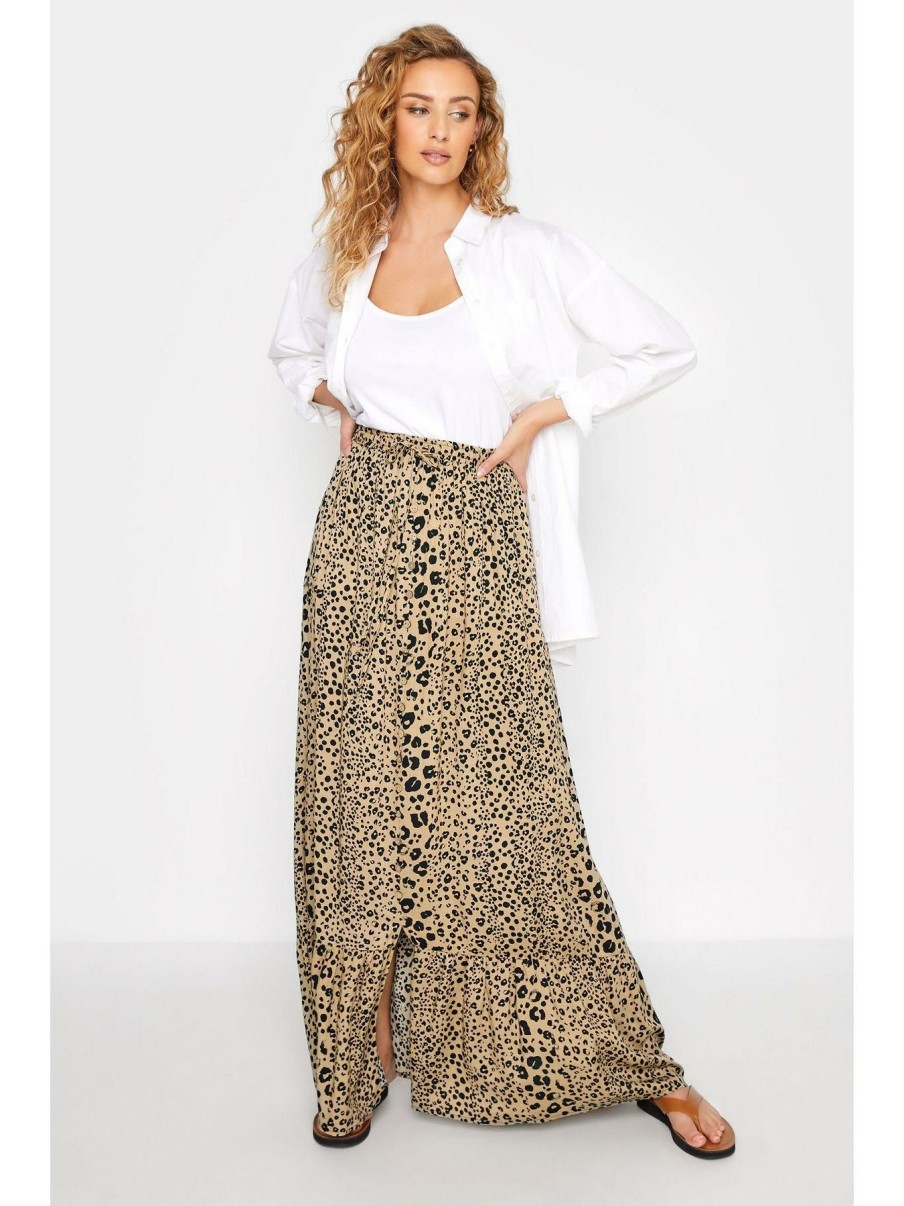 Clothing * | Long Tall Sally Discount Nat Animal Print Maxi Skirt