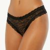 Clothing * | New Look Fashionable Leopard Lace Thong Black