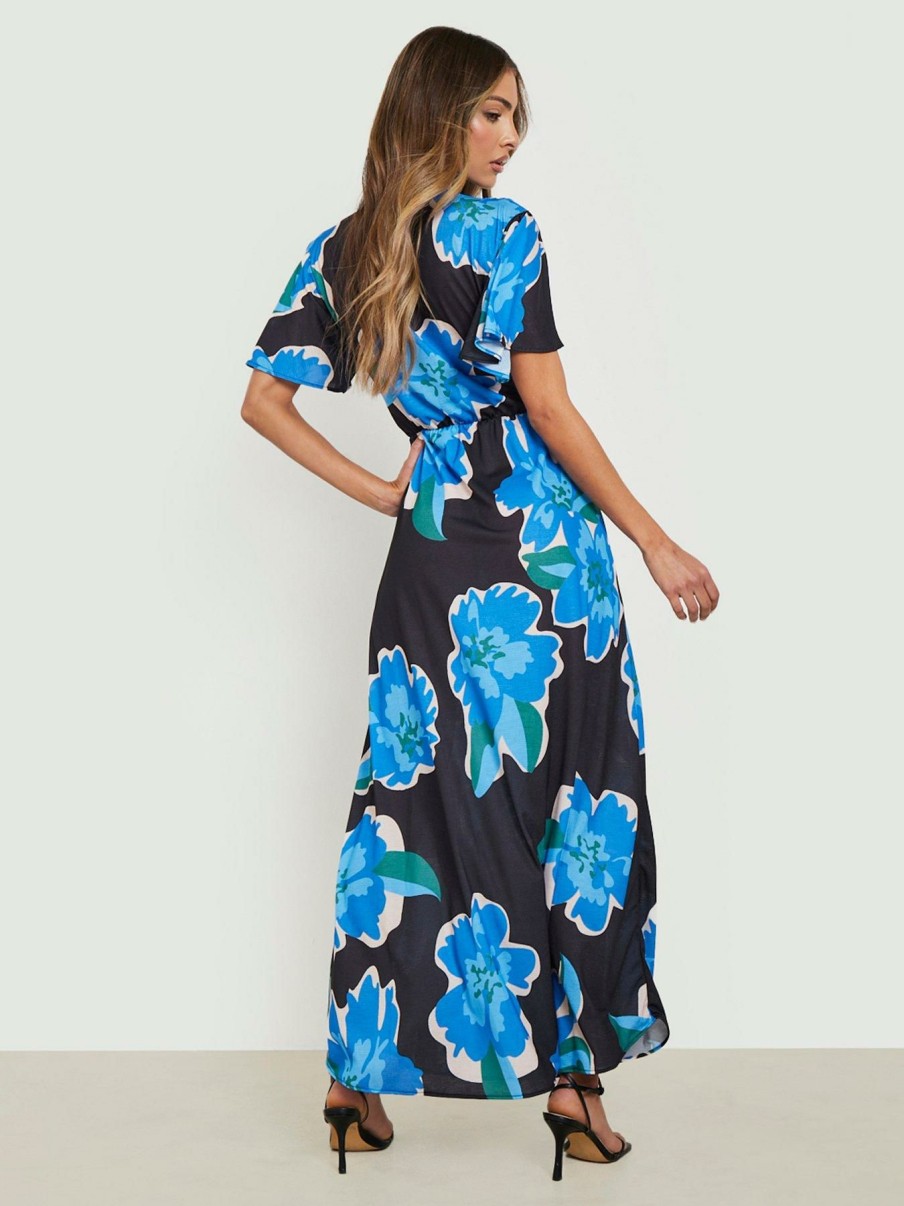 Clothing * | Boohoo Outlet Sale Floral Wrap Maxi Dress