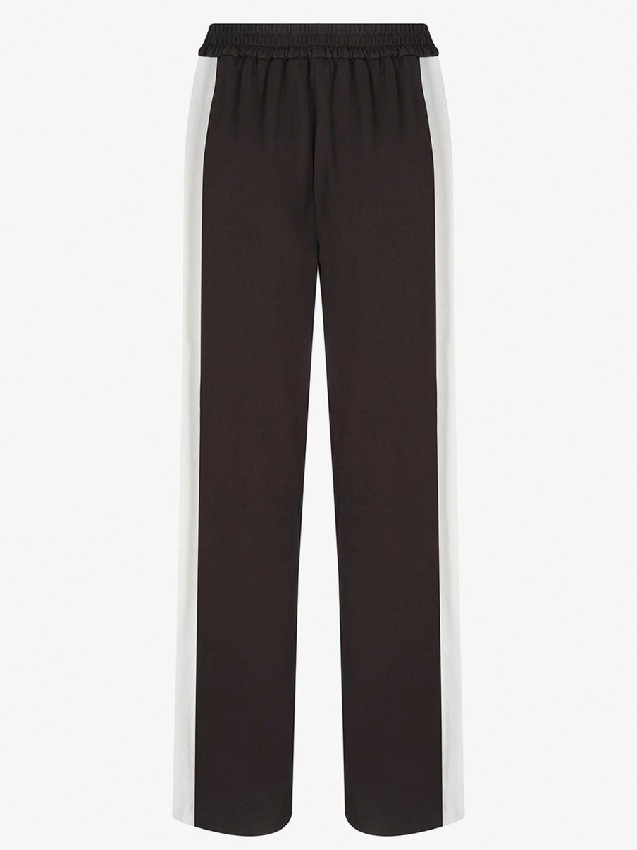 Clothing * | Mint Velvet Fashionable Black Side Striped Trousers