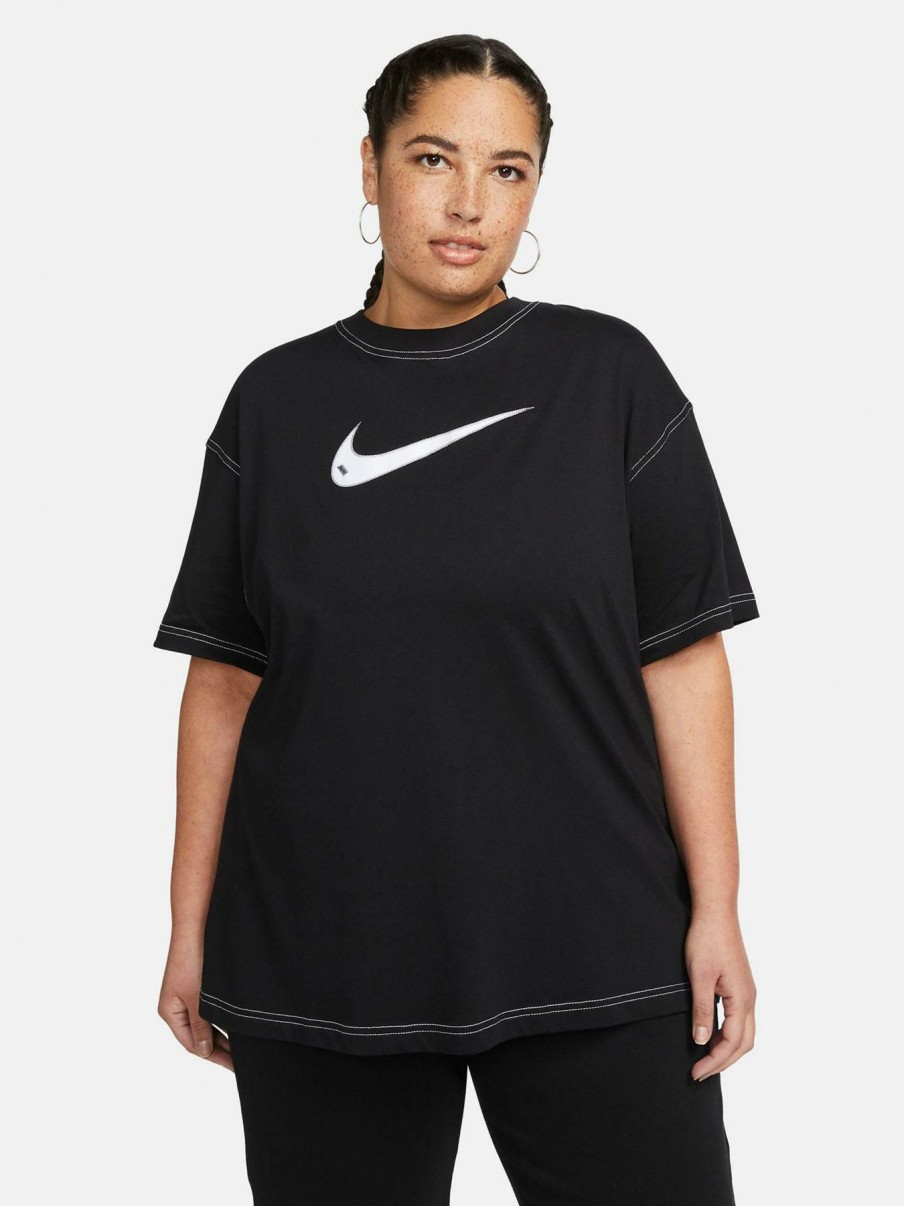 Clothing * | Nike Limited Edition Swoosh Short Sleeve Tee (Curve) Black