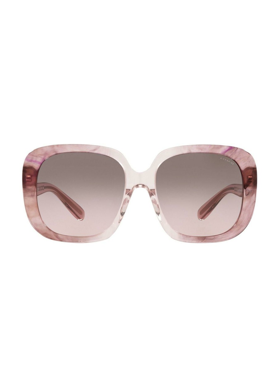 Accessories * | Coach Discount Sale Transparent Pink Square Sunglasses