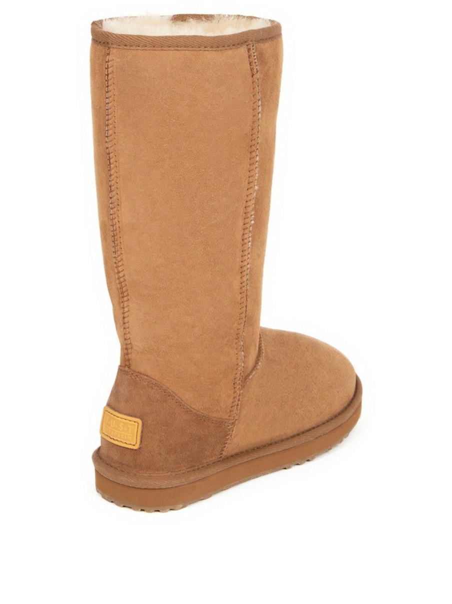 Shoes * | Just Sheepskin Discounts Ladies Tall Classic Sheepskin Boot Chestnut