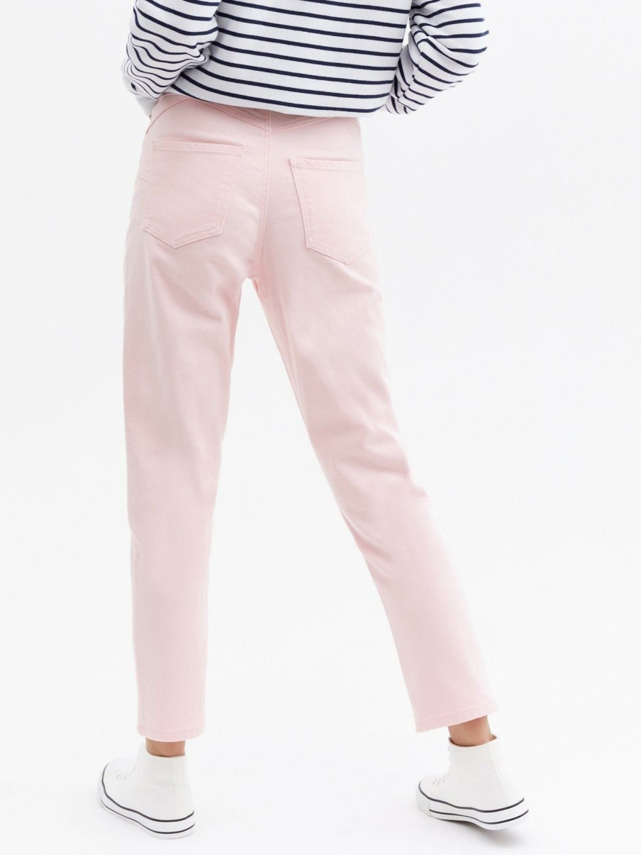 Clothing * | New Look Special Style Samwell Waist Enhance Mom Jean Pink