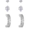 Accessories * | Jon Richard Special Style Mini Stud And Small Hoop 3 Pack Earrings Silver