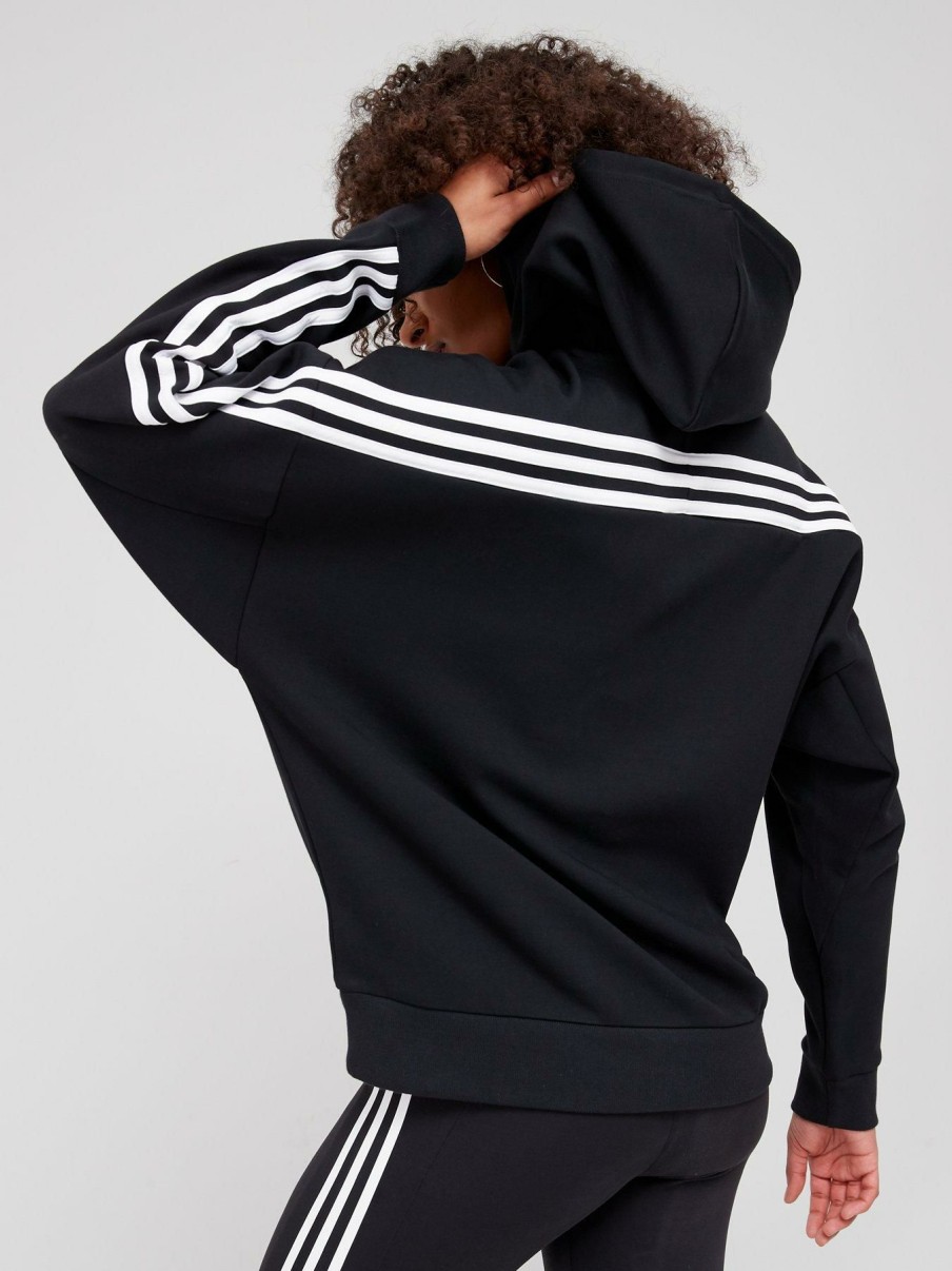 Clothing * | Adidas Discount Store Future Icons 3 Stripes Pullover Hoodie Black