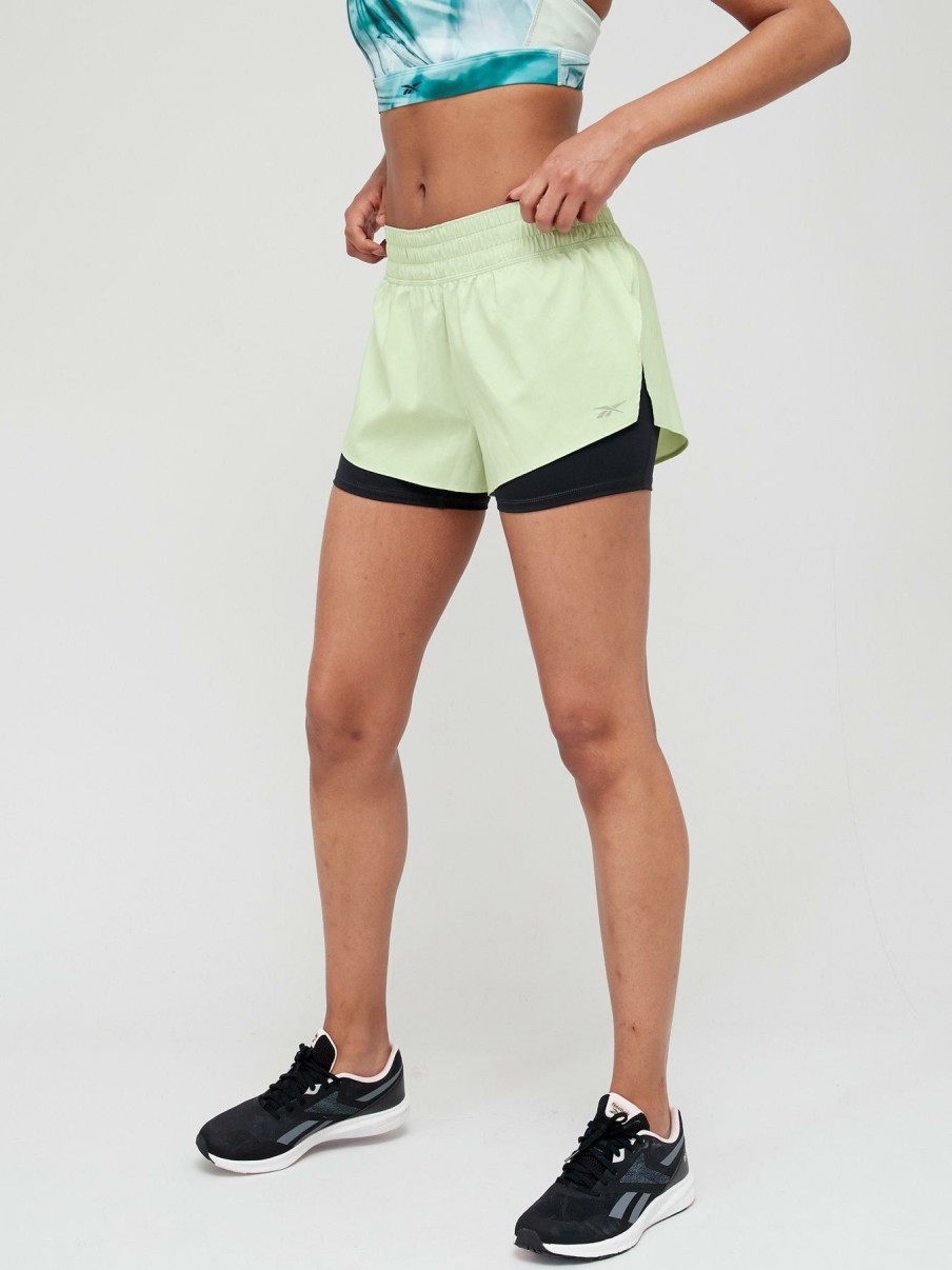 Clothing * | Reebok Special Style Workout Ready Run 2 In 1 Short Sage Green