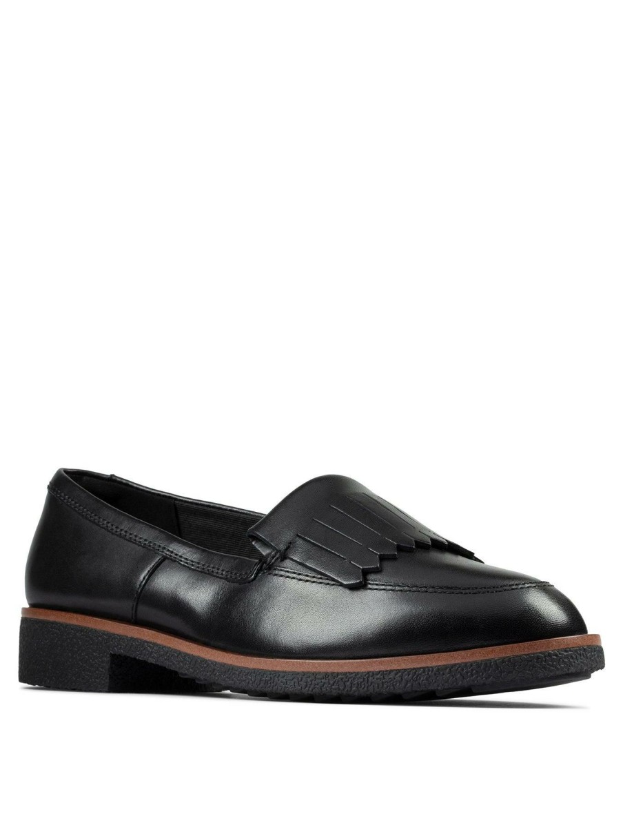 Shoes * | Clarks Online Discount Griffin Kilt Shoes Black Leather