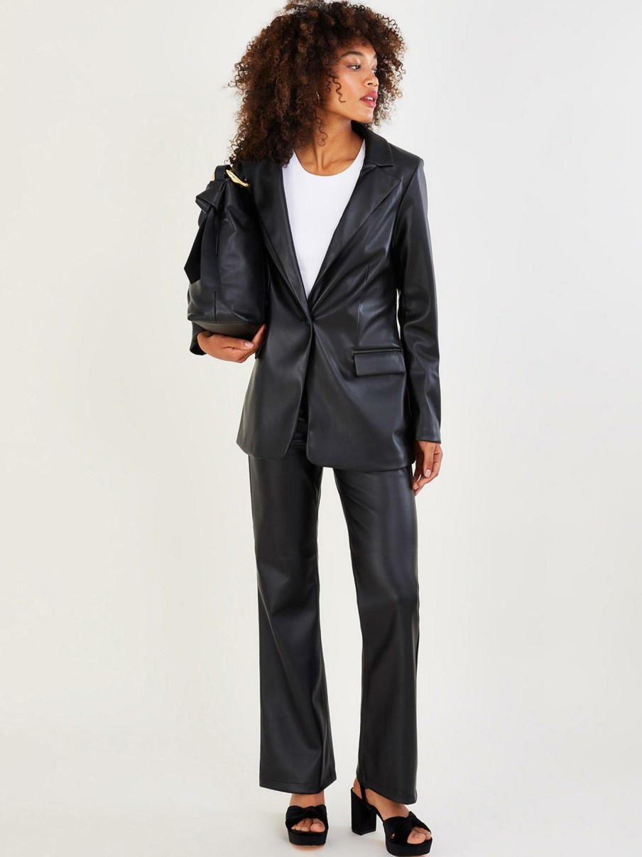 Clothing * | Monsoon Discounts Beth Recycled Polyester Pu Blazer