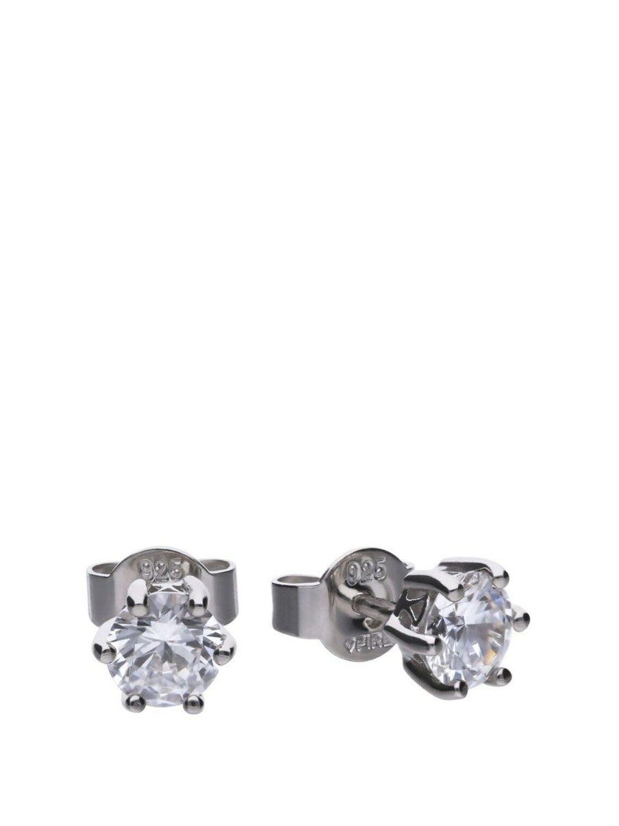 Accessories * | Exquisite Gifts Diamonfire 1 Carat Solitaire Earrings ( 2X 0.5 Carat) Silver