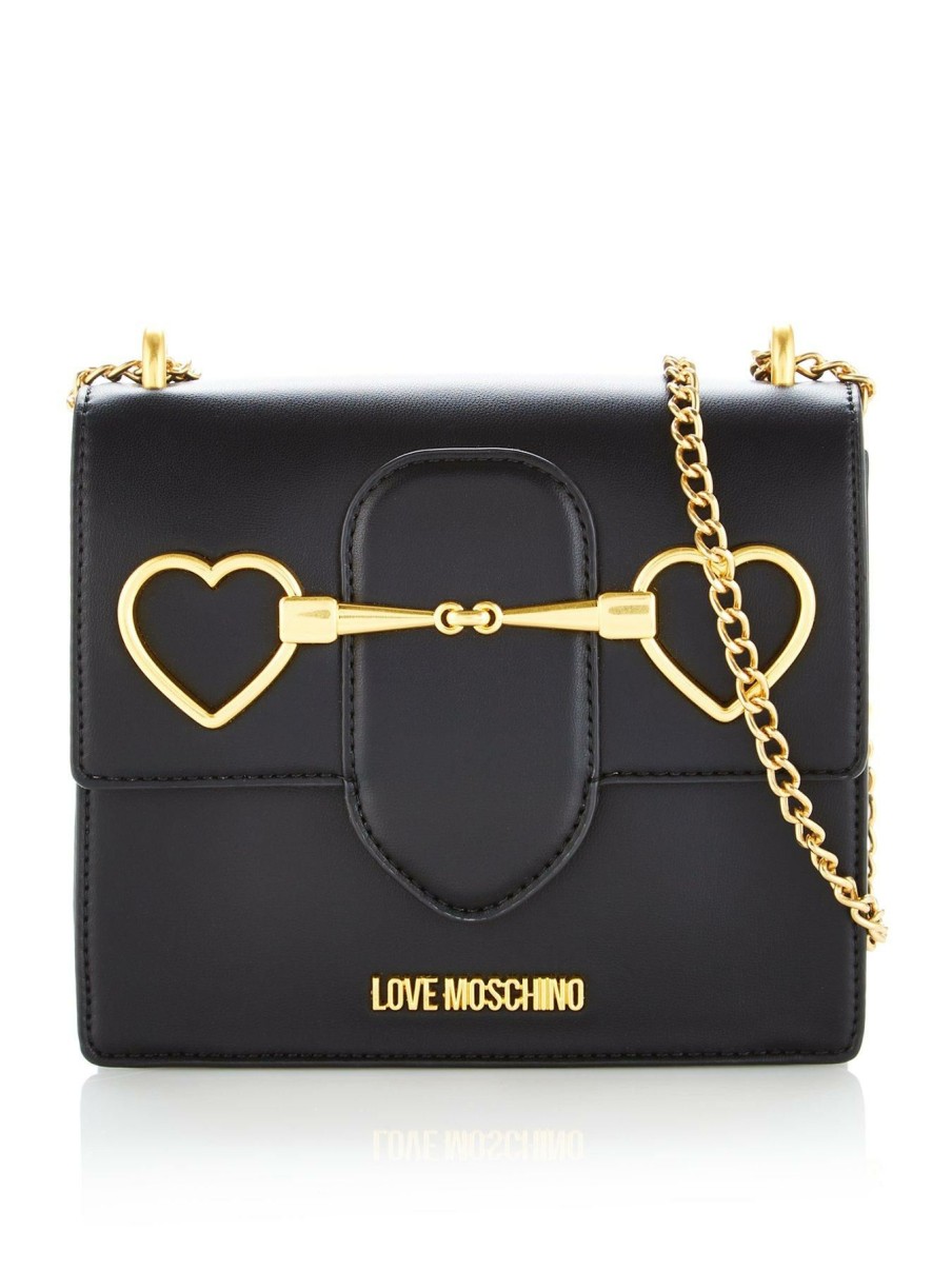 Accessories * | Love Moschino Discount Sale Heart Bit Cross-Body Bag Black