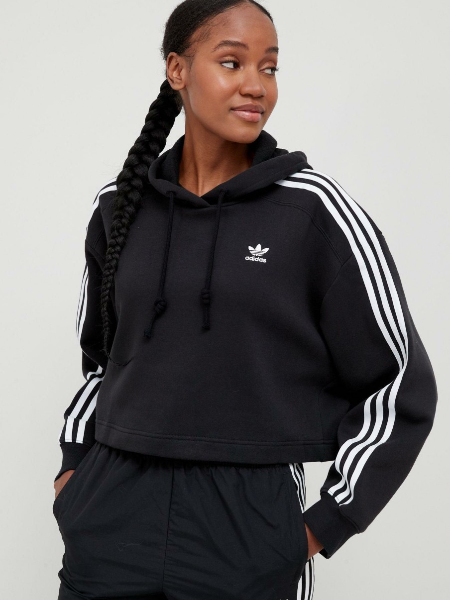 Clothing * | Adidas Originals Online Discount Short Hoodie Black