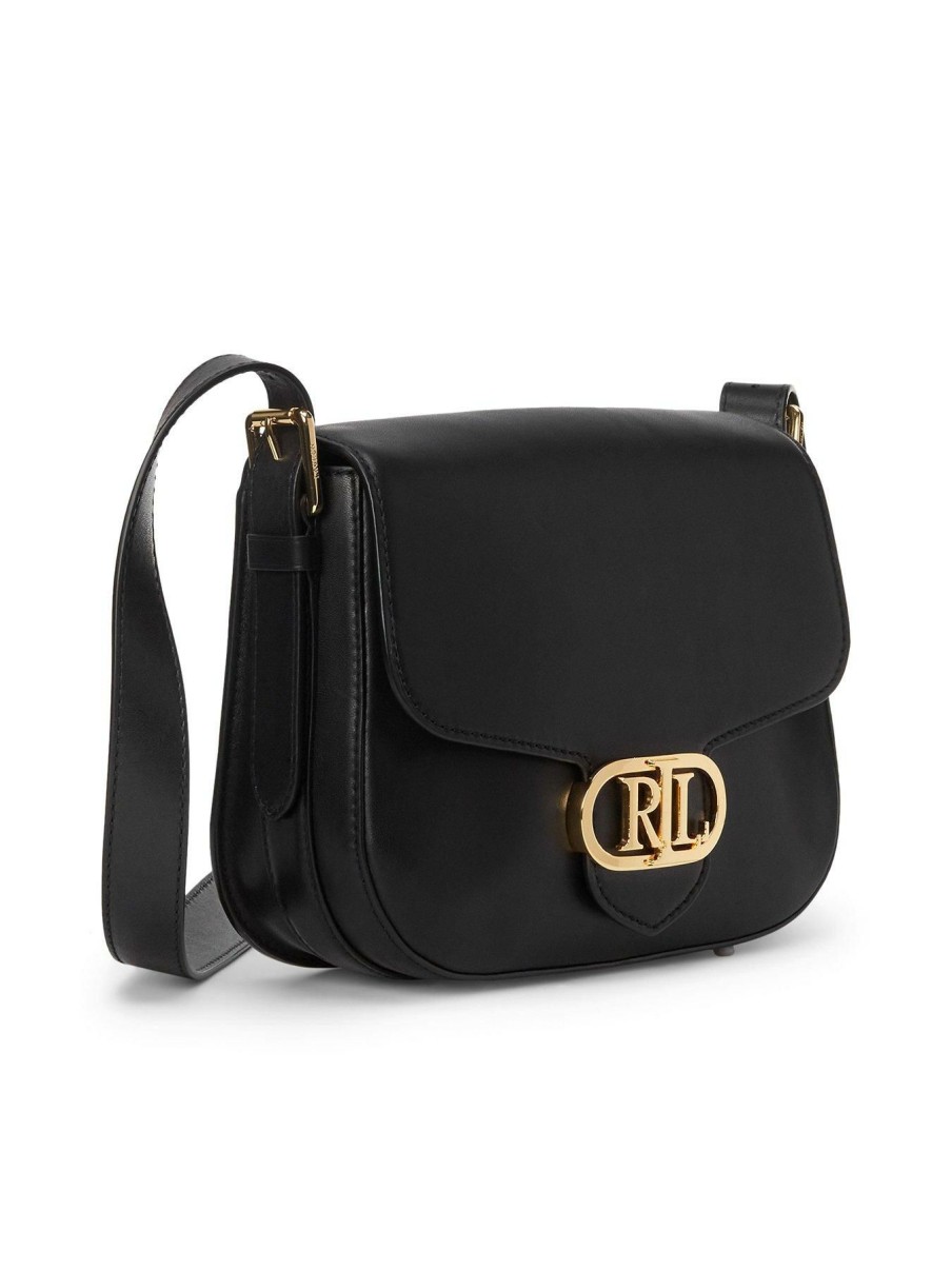 Accessories * | Lauren By Ralph Lauren Discounts Addie 24 Medium Crossbody Bag Black