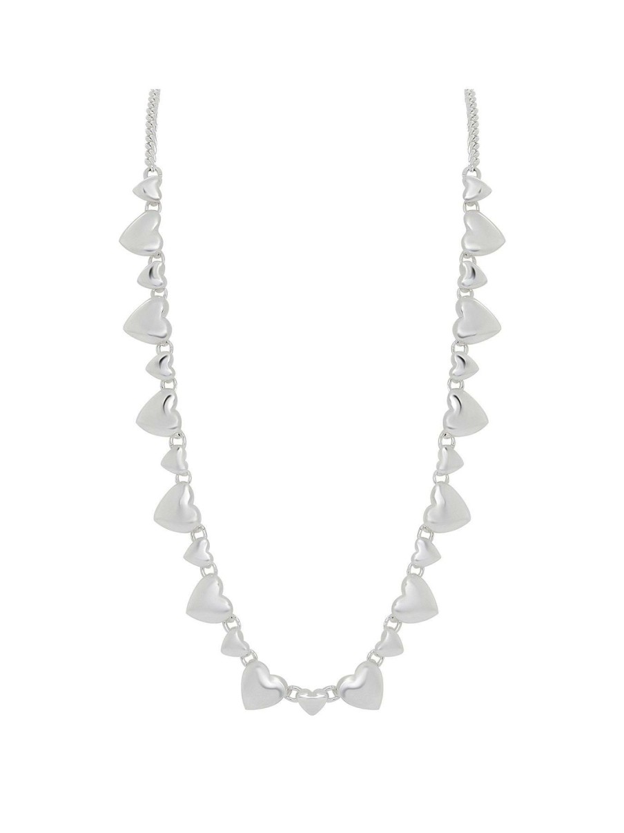 Accessories * | Lipsy Outlet Sale Polished Heart Short Necklace Silver