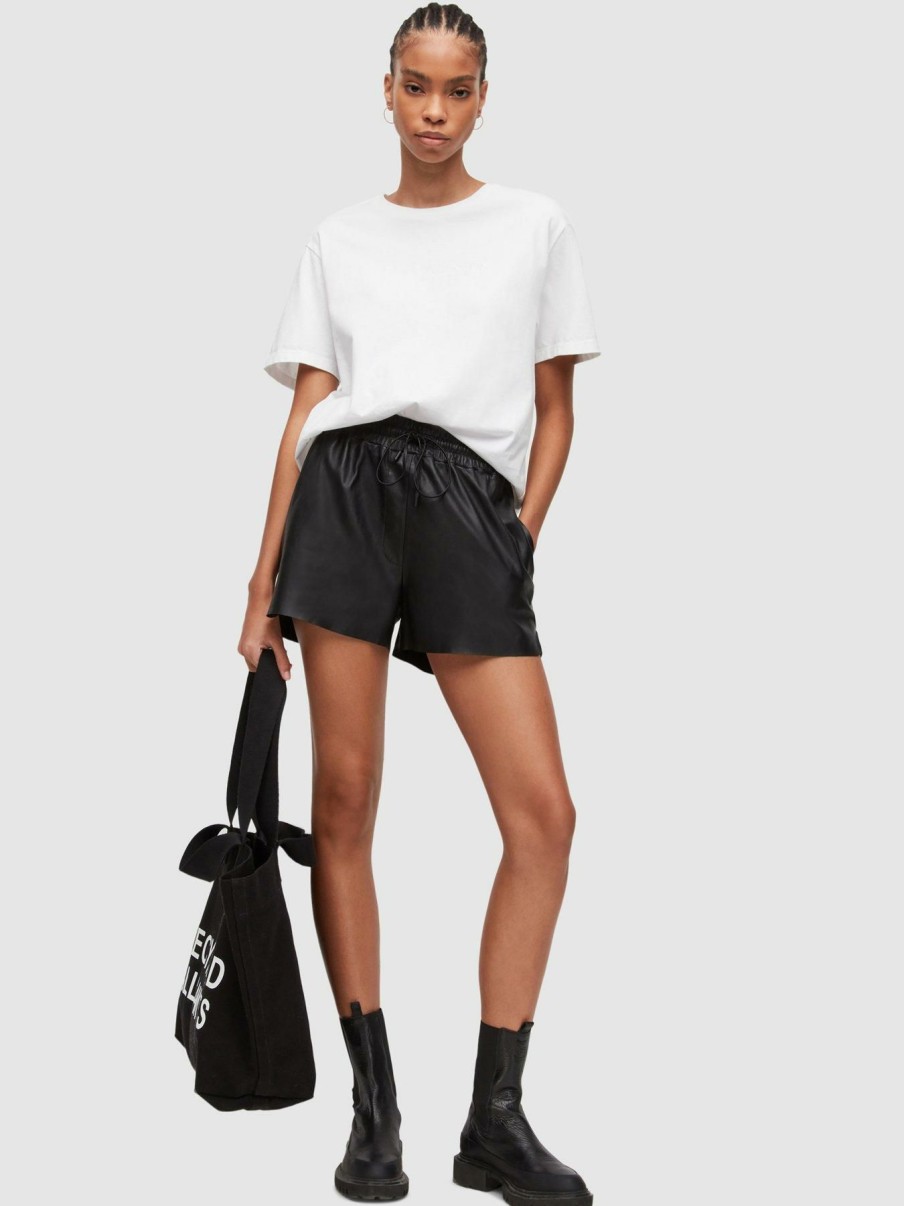 Clothing * | Allsaints Discount Pippa Embroidered Boyfriend T-Shirt White