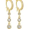 Accessories * | Jon Richard Discount Sale Gold Multi Stone Cubic Zirconia Earring Silver