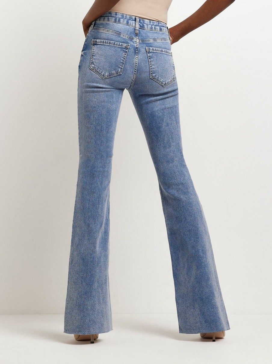 Clothing * | River Island Exquisite Gifts Amelie Mid Rise Flare Rip Cheryl Jean-Mid Denim