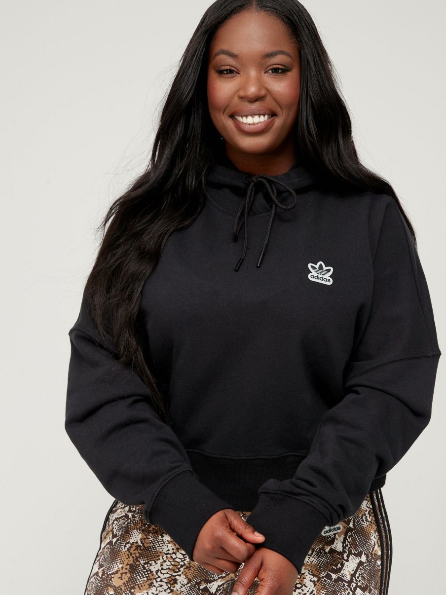 Clothing * | Adidas Originals Cheaper (Plus Size) Summer Rave Cropped Hoodie Black