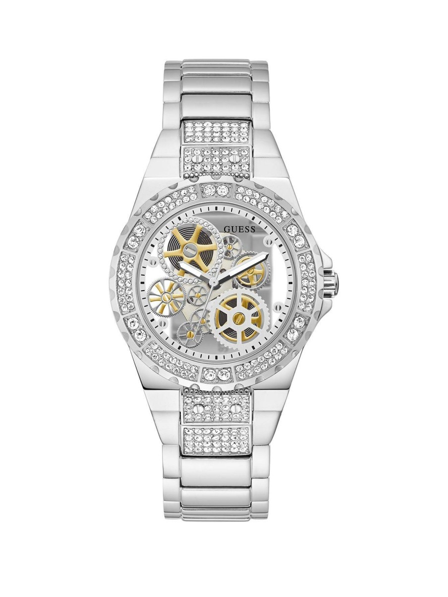 Accessories * | Guess Unique Reveal Stainless Steel Ladies Watch Silver